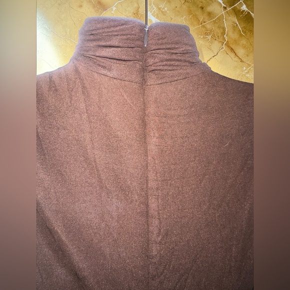 Ronny Kobo- Crystal Dress in Chocolate Brown Ruched Side-Slit Size Medium - Picture 8 of 8